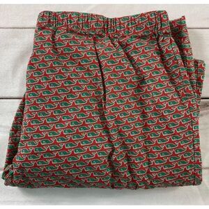 Vineyard Vines Unisex Red & Green Whale Logo Elastic Waistband Pajama Lounge Pan